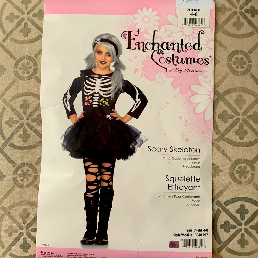 Enchanted Costumes by Leg Avenue Scary Skeleton child costume
